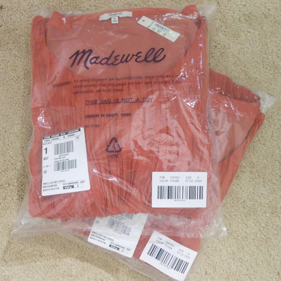 MADEWELL Artemis Pleated Dress S NWT $178 Brick - Picture 8 of 8